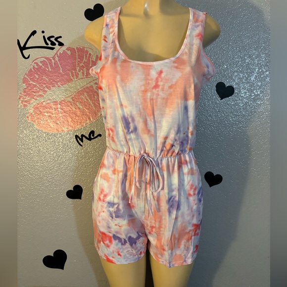 None Pants - New Sleeveless Tie Dye Romper